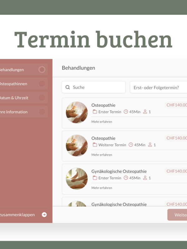 Neues Online-Buchungssystem der Praxis79 Bern – umgesetzt von Ondo Design Zürich